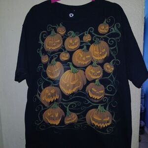 Liquid Blue Black Halloween Pumpkin Tee